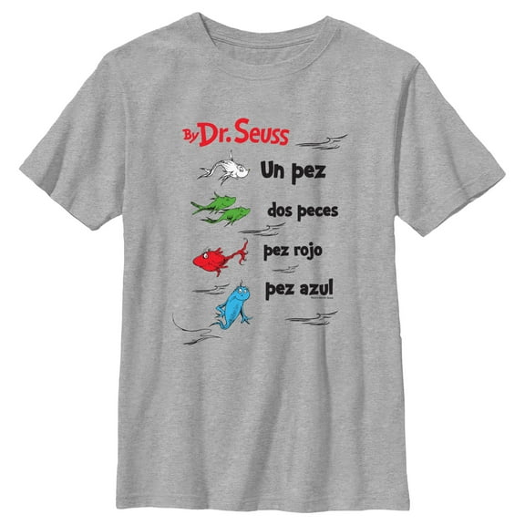 Boy's Dr. Seuss One Fish Two Fish Red Fish Blue Fish Spanish  Graphic T-Shirt