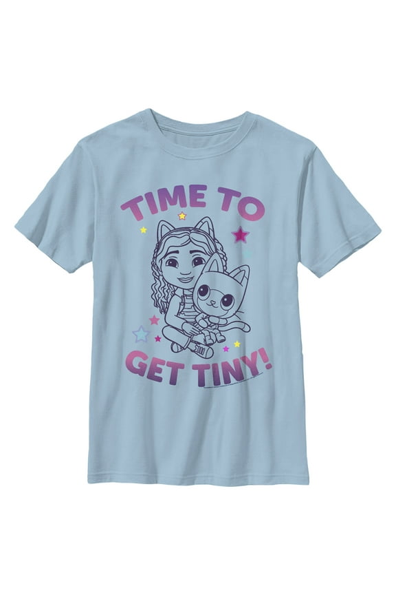 Boy's DreamWorks: Gabby's Dollhouse Gabby Pandy Time to get Tiny Graphic Tee Light Blue X Large