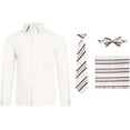 thumbnail image 1 of S.H. Churchill & Co. 4 Piece Boy's Dress Shirt Set with Long Tie, Bow Tie and Pocket Square, 1 of 6
