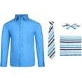 thumbnail image 1 of S.H. Churchill & Co. 4 Piece Boy's Dress Shirt Set with Long Tie, Bow Tie and Pocket Square, 1 of 6