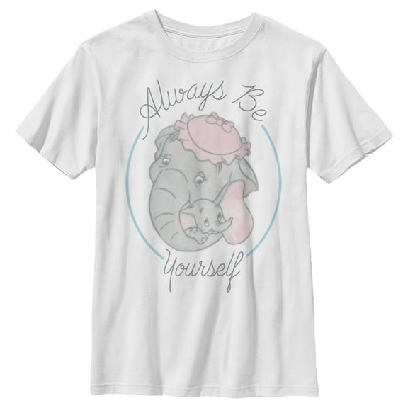 Boy's Dumbo Always Be Yourself  Graphic Tee White Large