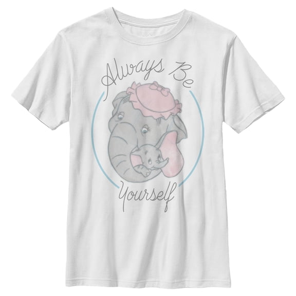 Boy's Dumbo Always Be Yourself Graphic Tee White X Small