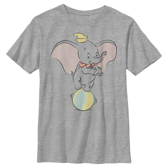Boy's Dumbo Balancing Act  Graphic Tee Athletic Heather Large