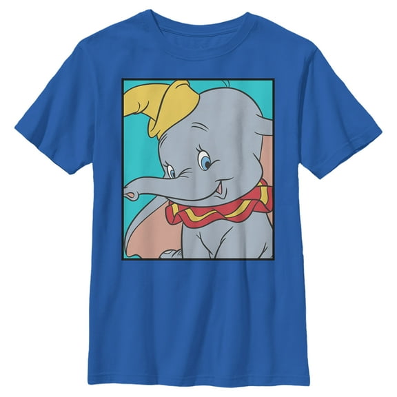 Boy's Dumbo Boxed-Up Side Portrait  Graphic Tee Royal Blue Large