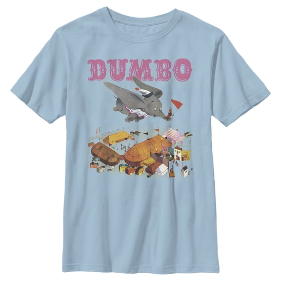 Boy's Dumbo Classic Storybook Cover  Graphic Tee Light Blue X Large