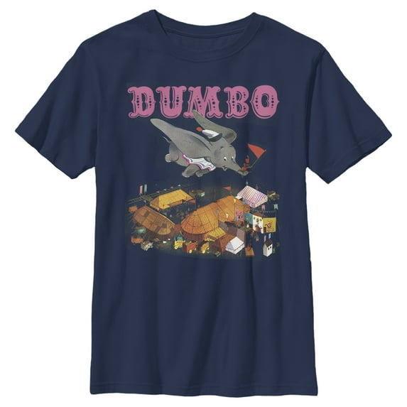 Boy's Dumbo Classic Storybook Cover Graphic Tee Navy Blue X Large