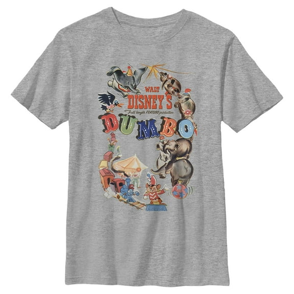 Boy's Dumbo Classic Theatrical Poster Graphic Tee Athletic Heather Large