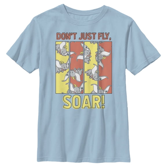 Boy's Dumbo Don't Just Fly, Soar! Graphic Tee Light Blue Large