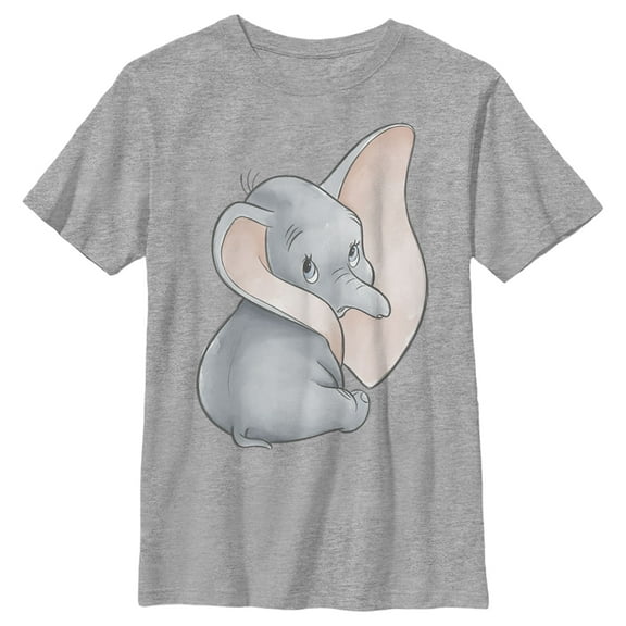 Boy's Dumbo Looking Back Portrait Pose  Graphic Tee Athletic Heather Small