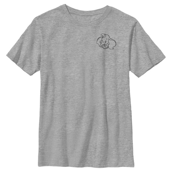 Boy's Dumbo Pocket Outline  Graphic Tee Athletic Heather Medium