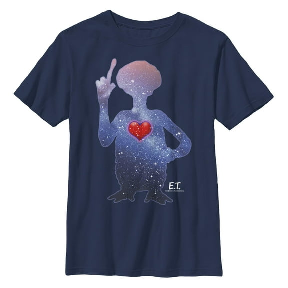 Boy's E.T. the Extra-Terrestrial Galactic Alien Heart Graphic T-Shirt
