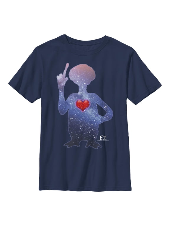 Boy's E.T. the Extra-Terrestrial Galactic Alien Heart Graphic T-Shirt