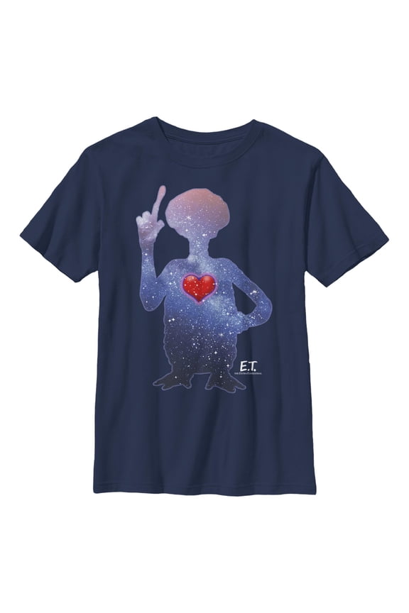 Boy's E.T. the Extra-Terrestrial Galactic Alien Heart Graphic T-Shirt