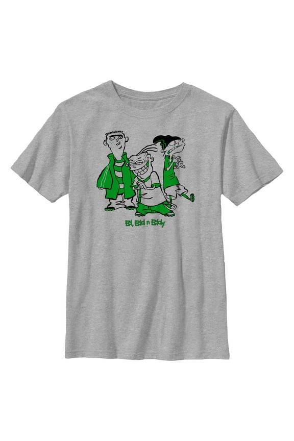 Boy's Ed, Edd n Eddy Green Characters Graphic Tee Athletic Heather Large
