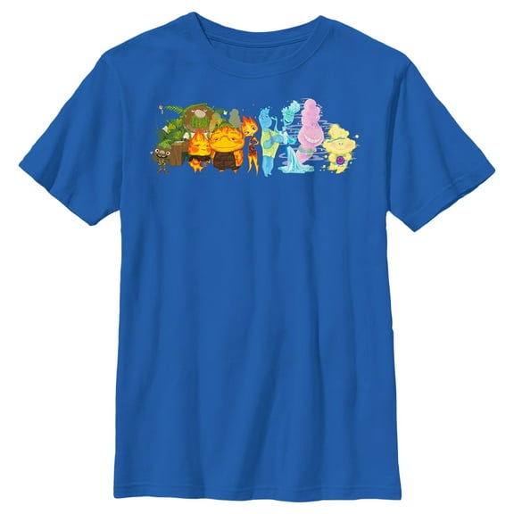 Boy's Elemental Group Portrait  Graphic Tee Royal Blue X Small