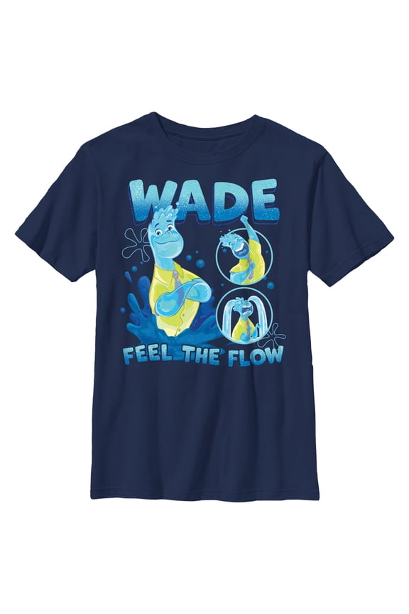Boy's Elemental Wade Feel the Flow Poster Graphic Tee Navy Blue X Small