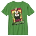 thumbnail image 1 of Boy's Elf Santa I Know Him Quote  Graphic Tee Kelly Green Medium, 1 of 9