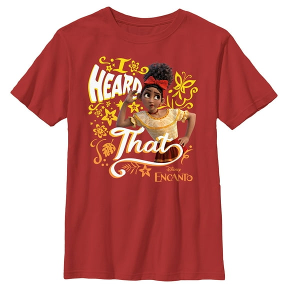 Boy's Encanto Dolores I Heard That  Graphic Tee Red Small