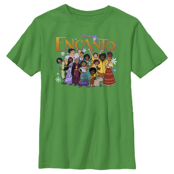 Boy's Encanto Family Portrait Graphic Tee Kelly Green Large