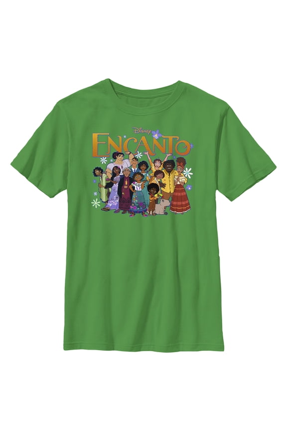 Boy's Encanto Family Portrait Graphic Tee Kelly Green X Small
