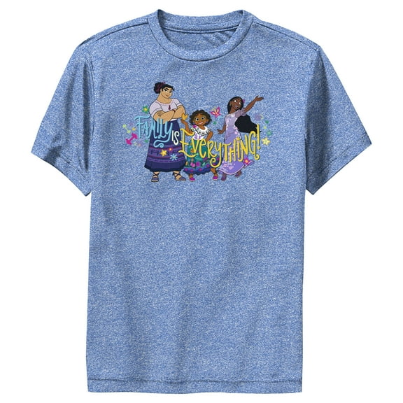 Boy's Encanto Family is Everything Sisters Performance Graphic Tee Royal Blue Heather Medium