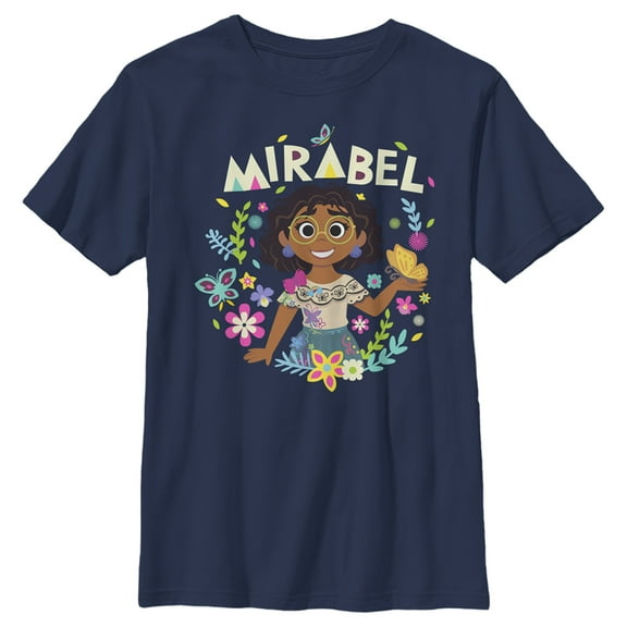 Boy's Encanto Mirabel Graphic Tee Navy Blue X Small