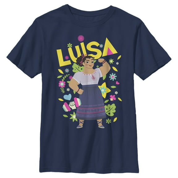 Boy's Encanto Strong Luisa Graphic Tee Navy Blue Large