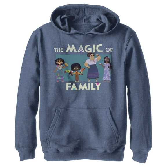 Boy's Encanto The Magic of Family  Pull Over Hoodie Navy Blue Heather Small