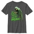thumbnail image 1 of Boy's Encanto We Don't Talk About Bruno Green Text Graphic Tee Charcoal Heather Small, 1 of 5