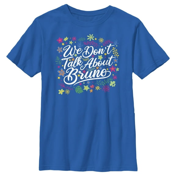 Boy's Encanto We Don't Talk About Bruno Quote  Graphic Tee Royal Blue X Small