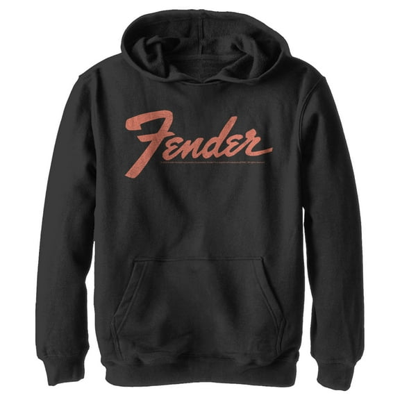 Boy's Fender Classic Logo Pull Over Hoodie Black Medium