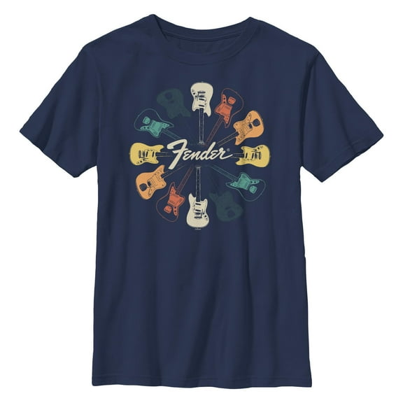 Boy's Fender Colorful Kaleidoscope Guitars  Graphic T-Shirt