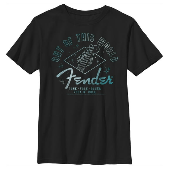 Boy's Fender Out of This World  Graphic Tee Black Large