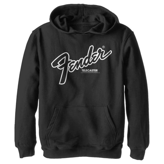 Boy's Fender Telecaster Logo Pull Over Hoodie Black Medium