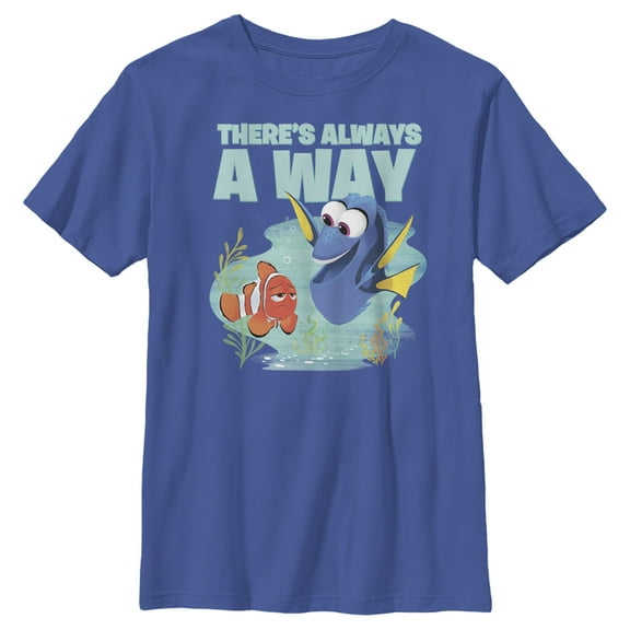 Boy's Finding Dory Always A Way Graphic Tee Royal Blue Medium