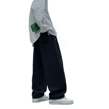 Boy's Jogger Sweatpants Drawstring High Waist Wide Leg Baggy Pants Casual Solid Color Gym Workout Pants,130CM(9-10 Years)