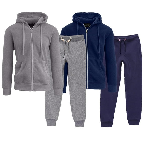 Boy's Fleece-Lined Hoodie & Jogger 4-Piece Set