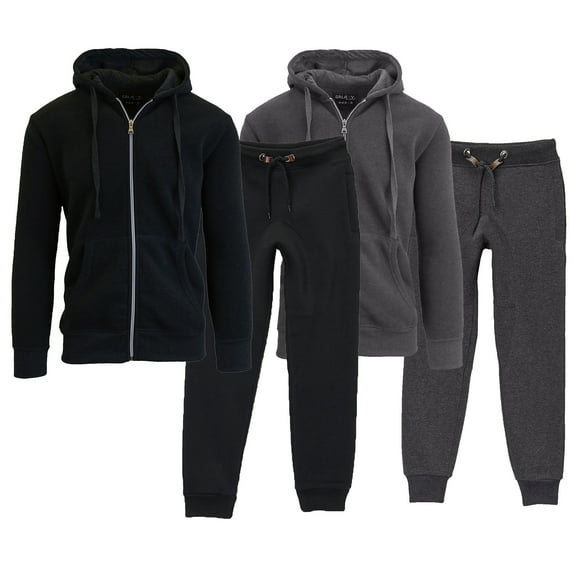 Boy's Fleece-Lined Hoodie & Jogger 4-Piece Set