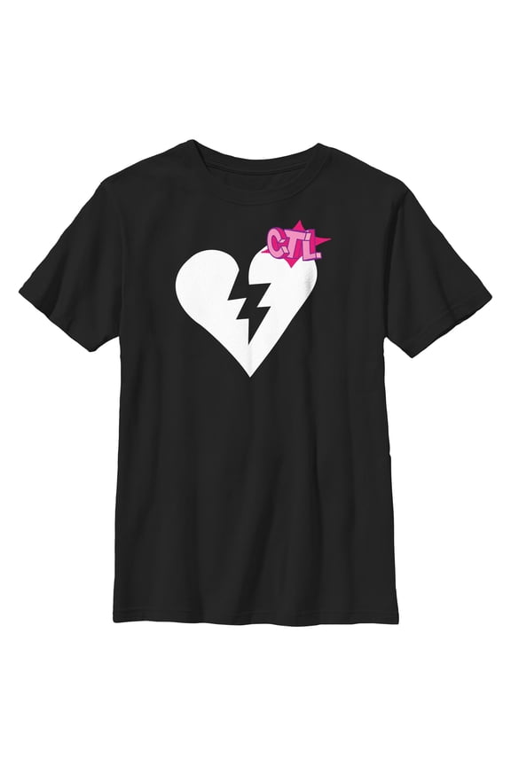 Boy's Fortnite Cuddle Team Leader Broken Heart Graphic Tee Black Medium