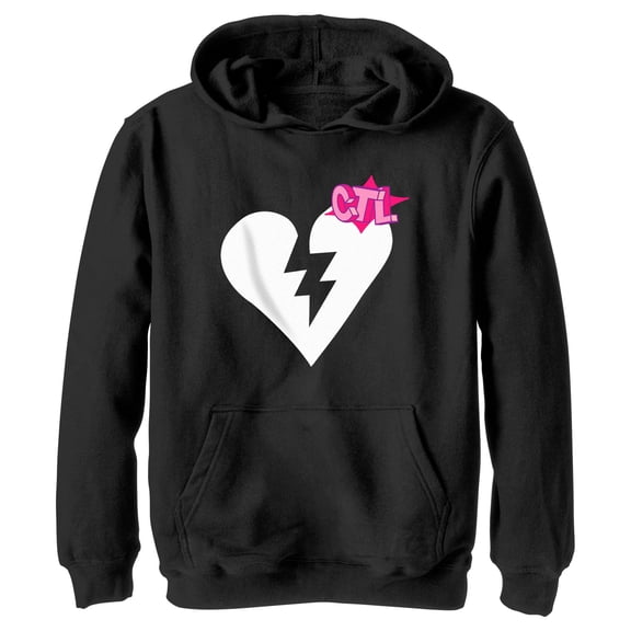 Boy's Fortnite Cuddle Team Leader Broken Heart  Pull Over Hoodie Black Medium
