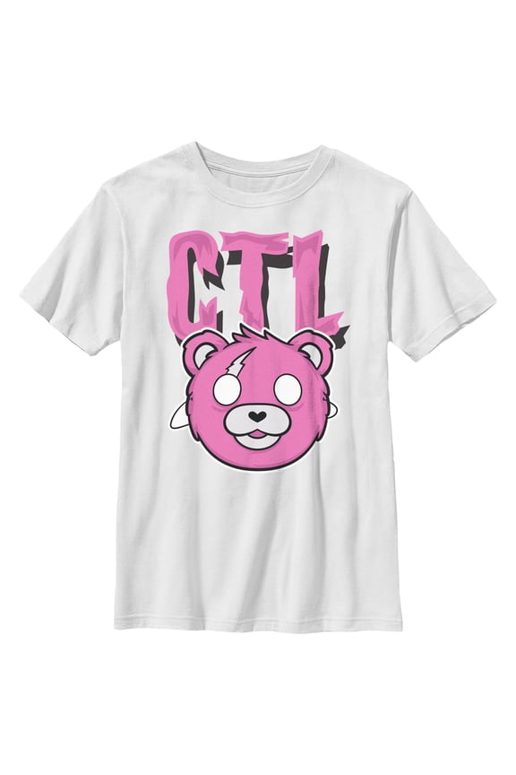 Boy's Fortnite Cuddle Team Leader Large Logo Graphic Tee White Large