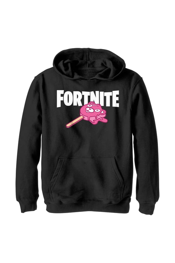 Boy's Fortnite Cuddle Team Leader Popsicle Pull Over Hoodie Black X Large