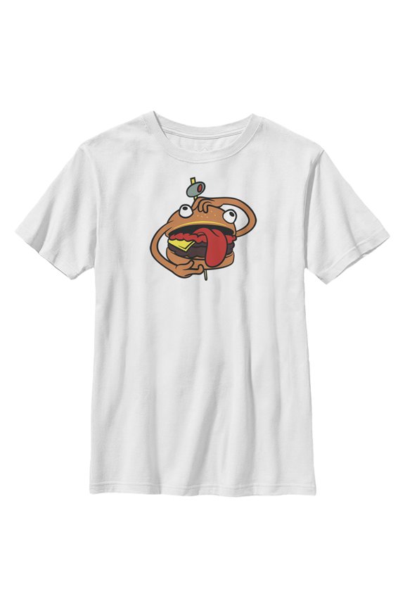 Boy's Fortnite Durr Burger Graphic Tee White Large