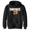 thumbnail image 1 of Boy's Fortnite Durr Burger Logo Pull Over Hoodie Black X Large, 1 of 9