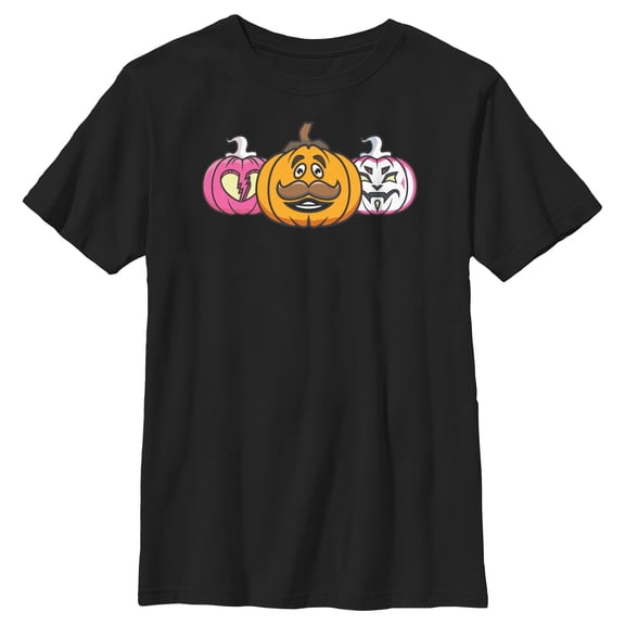 Boy's Fortnite Halloween Character Jack-O'-Lanterns Graphic Tee Black Medium