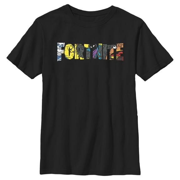 Fortnite Boys' Black Logo Character Graphic Tee