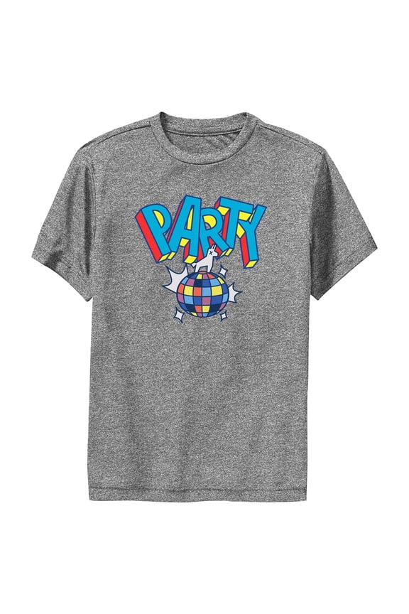 Boy's Fortnite Loot Drop Party Llama Performance Graphic Tee Charcoal Heather Large
