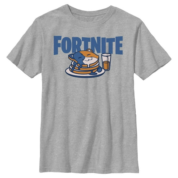Boy's Fortnite Meowscles Pancakes Graphic Tee Athletic Heather Medium