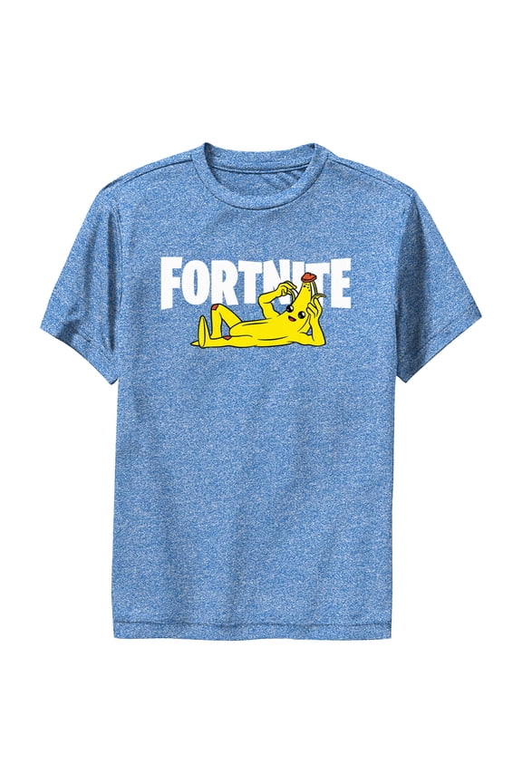 Boy's Fortnite Peel Yourself Logo Performance Graphic Tee Royal Blue Heather X Large