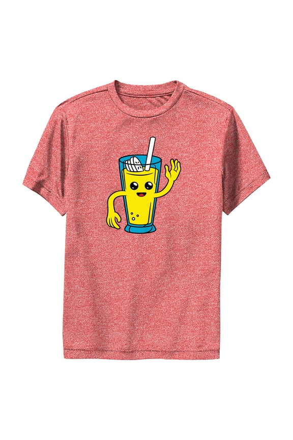 Boy's Fortnite Peely Banana Smoothie Performance Graphic Tee Red Heather Large